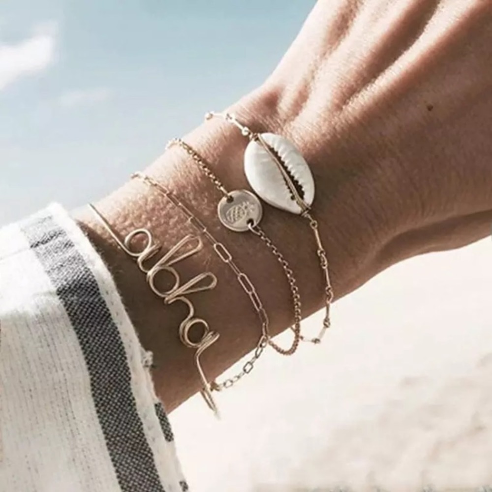🎉 New Aloha beach boho bracelet set of 4